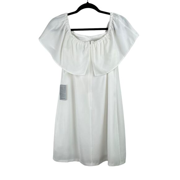 Charles Henry Ivory White Off the Shoulder Ruffle Mini Summer Dress Small NWT - Picture 3 of 12